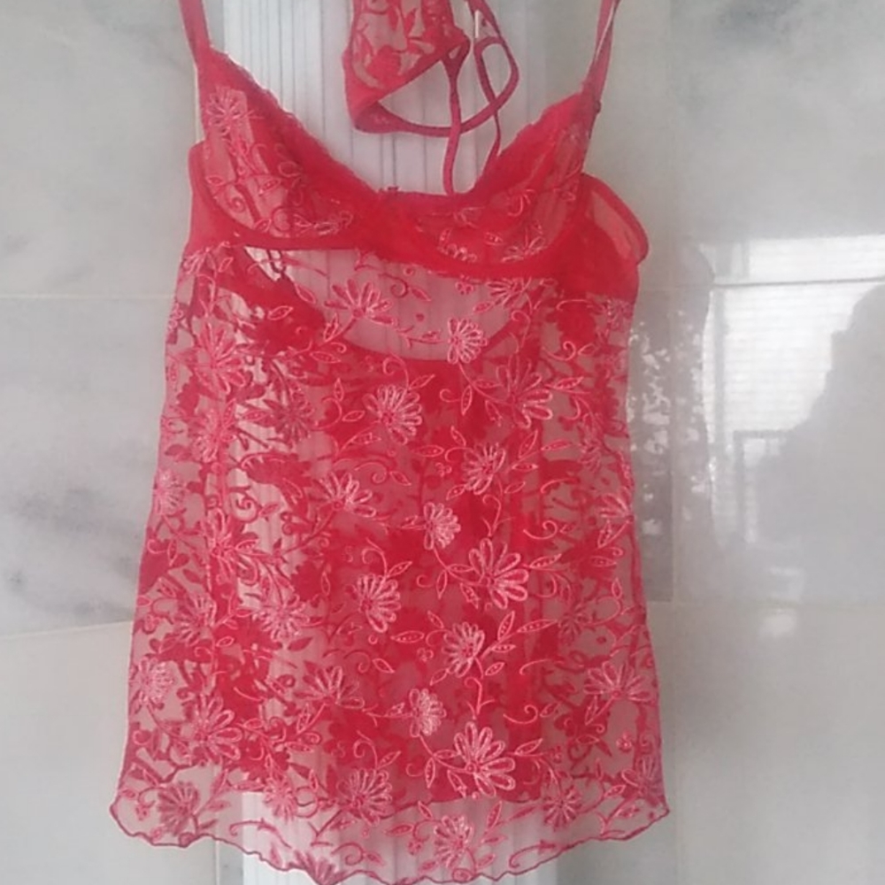 Native Intimates nighty large lace red